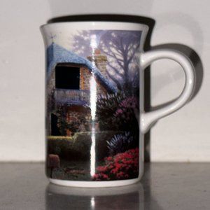 Thomas Kinkade Lilac Cottage Oil Painting Vintage Mug